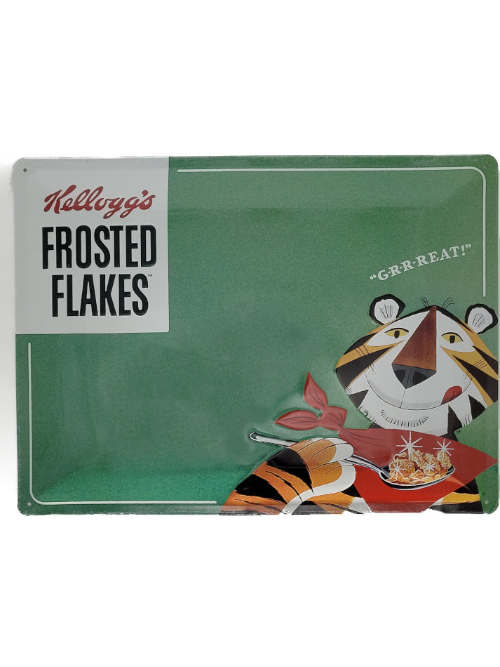 Blechschild Kellogg's - Frosted Flakes Tony Tiger -Magnettafel (30 x 40 cm) + inkl. Magnetset 9-teilig (Nostalgic Art)