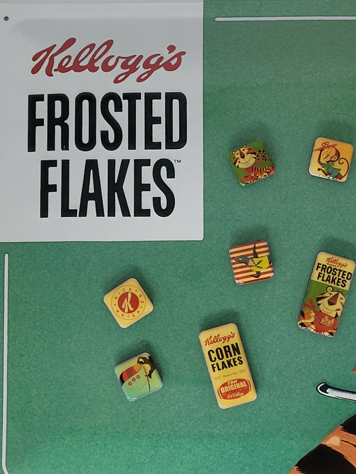 Blechschild Kellogg's - Frosted Flakes Tony Tiger -Magnettafel (30 x 40 cm) + inkl. Magnetset 9-teilig (Nostalgic Art)