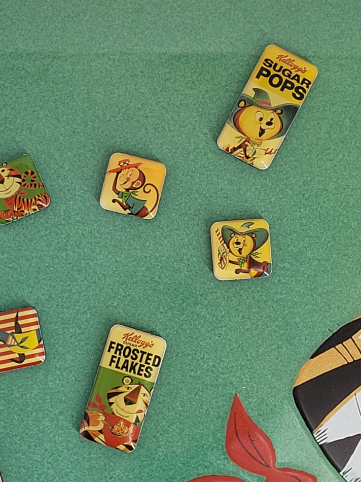 Blechschild Kellogg's - Frosted Flakes Tony Tiger -Magnettafel (30 x 40 cm) + inkl. Magnetset 9-teilig (Nostalgic Art)