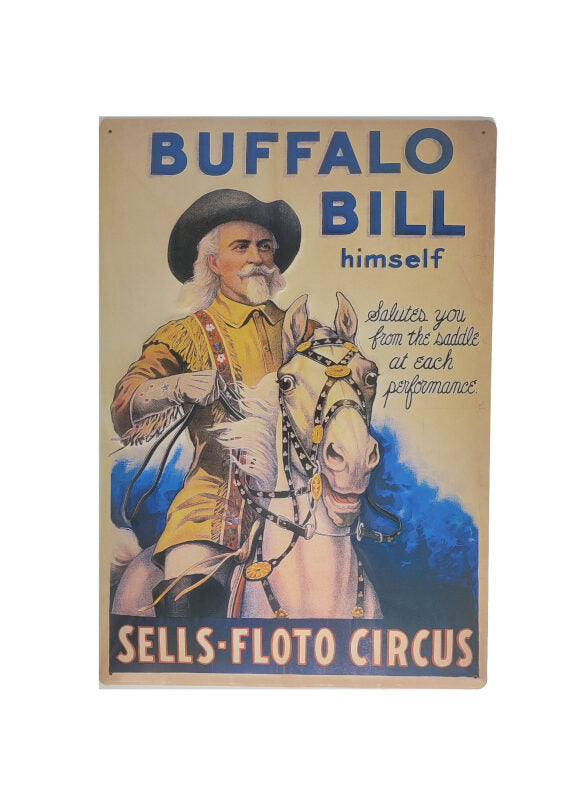 Blechschild Buffalo Bill Cody -Sells Floto Circus (35 x 50 cm)