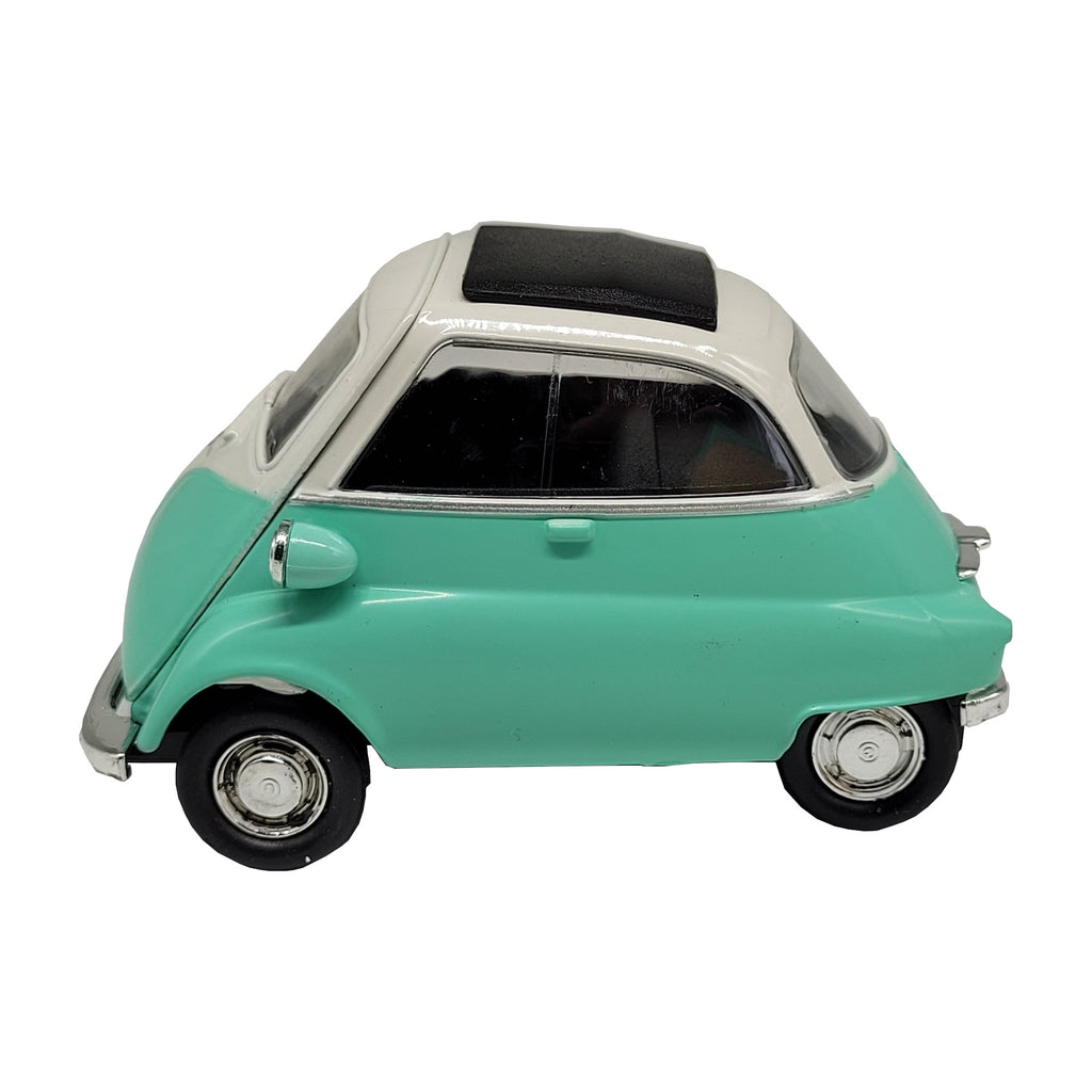 Modellauto BMW Isetta 1955 - mintgrün (aus Metall mit Friktionsmotor) 1:34
