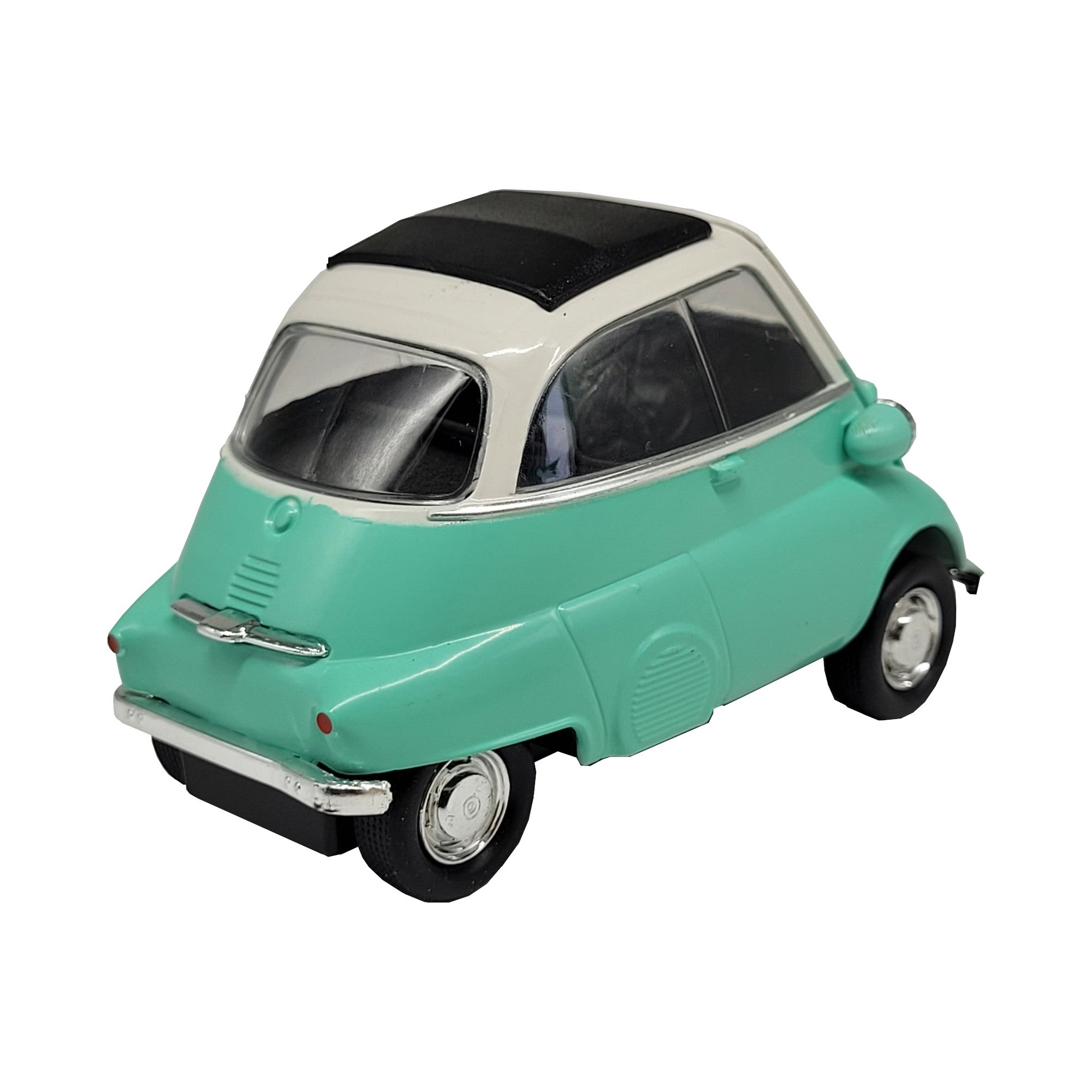 Modellauto BMW Isetta 1955 - mintgrün (aus Metall mit Friktionsmotor) 1:34