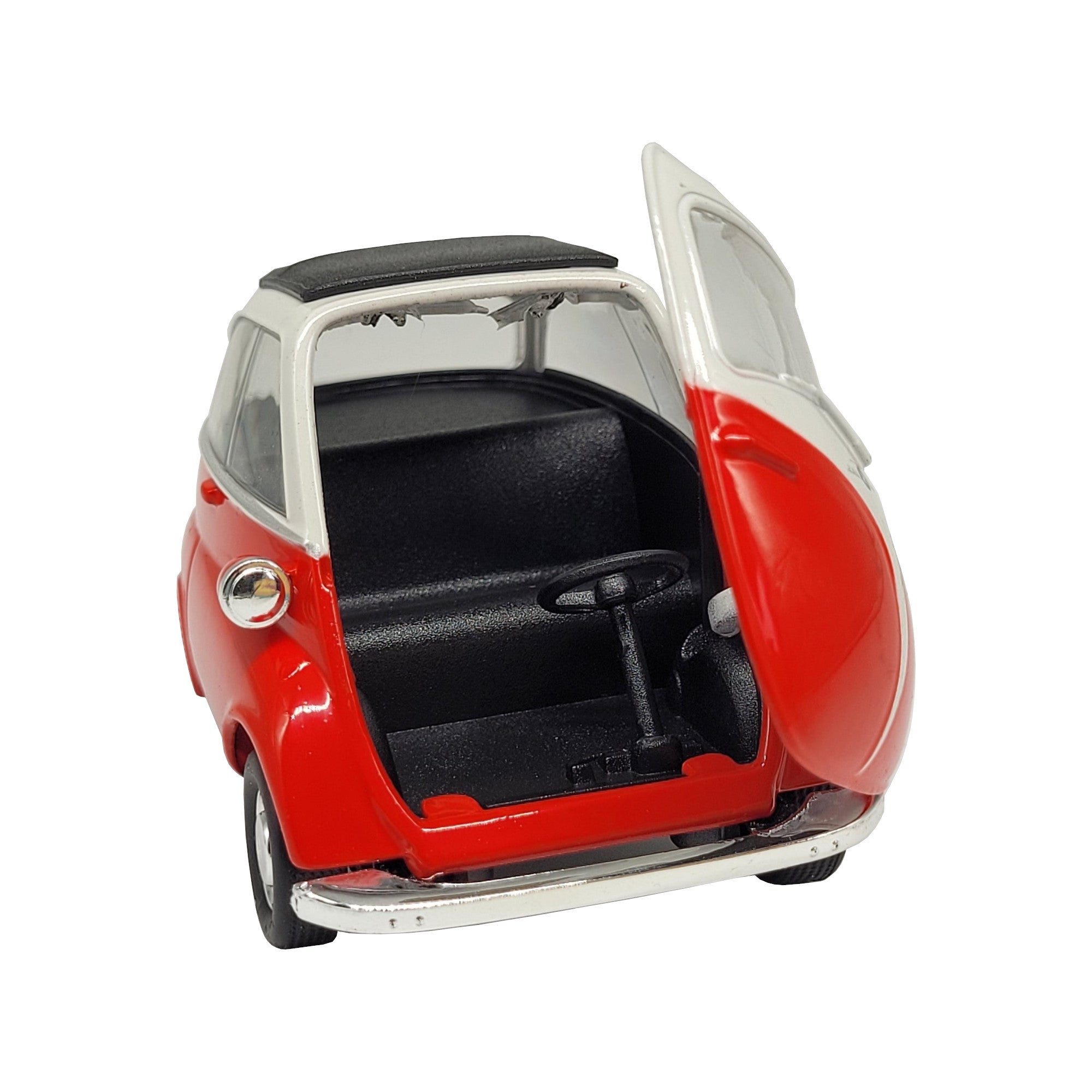 Modellauto BMW Isetta 1955 - rot (aus Metall mit Friktionsmotor) 1:34