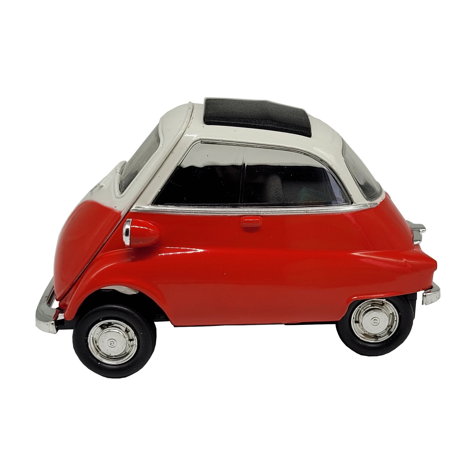 Modellauto BMW Isetta 1955 - rot (aus Metall mit Friktionsmotor) 1:34