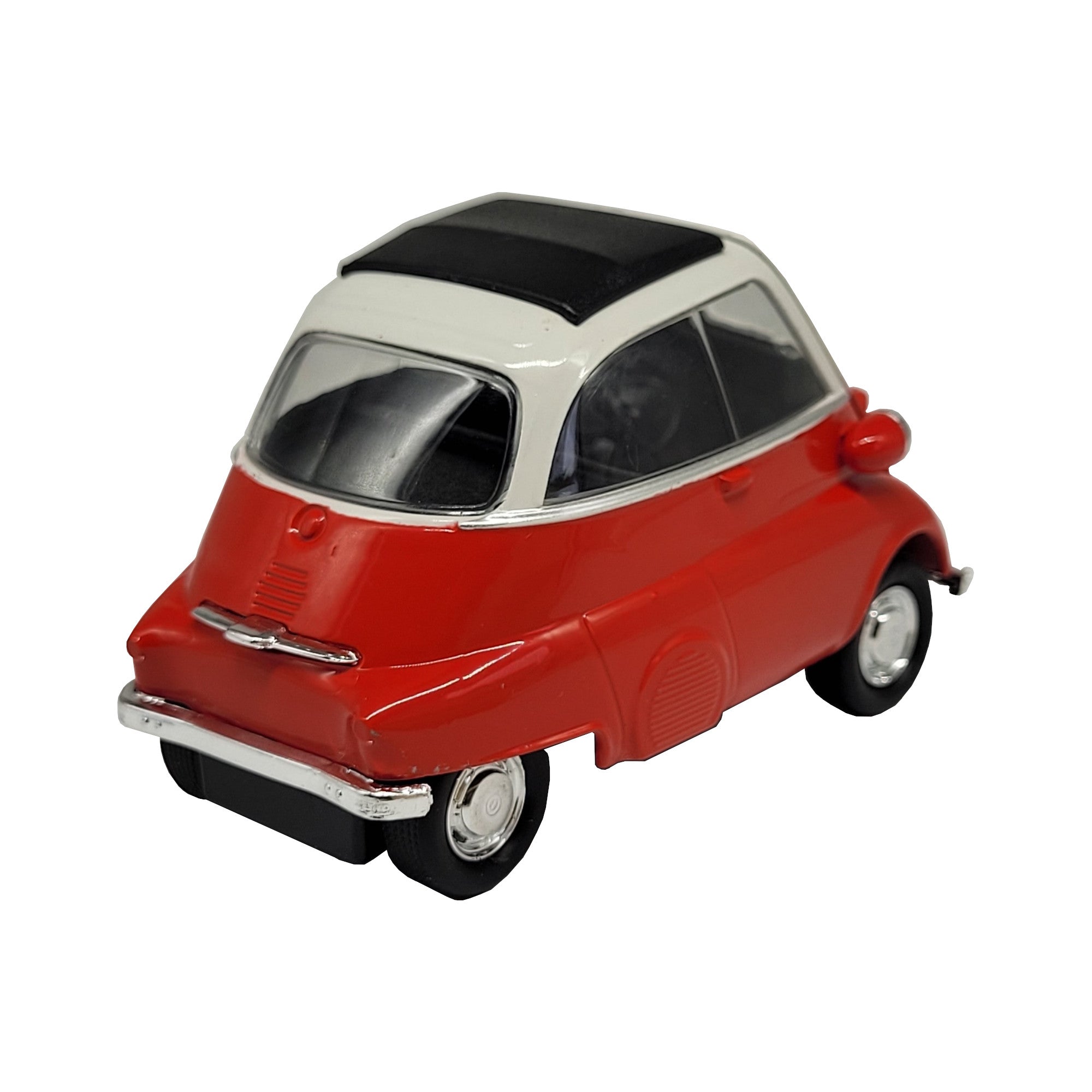 Modellauto BMW Isetta 1955 - rot (aus Metall mit Friktionsmotor) 1:34
