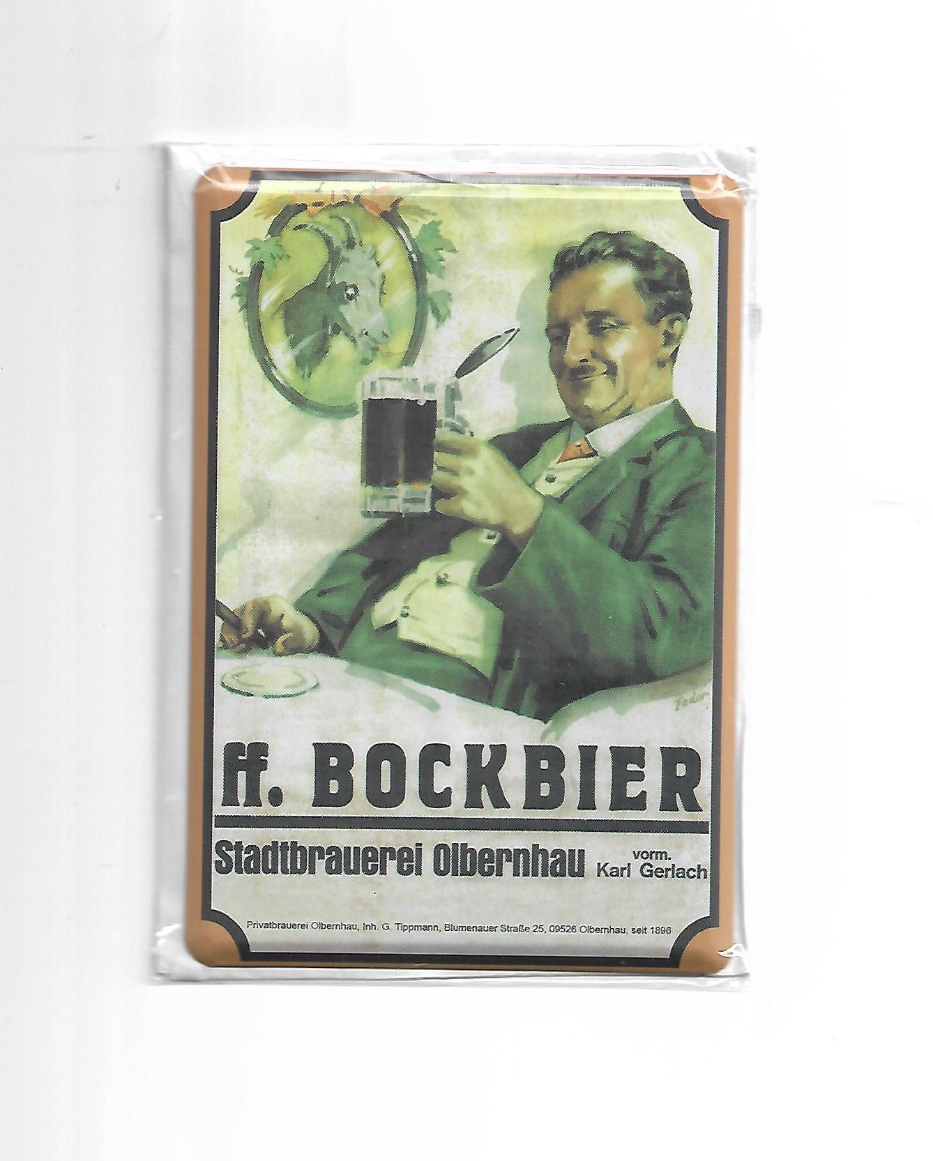 Blechpostkarte Bockbier Stadtbrauerei Olbernhau
