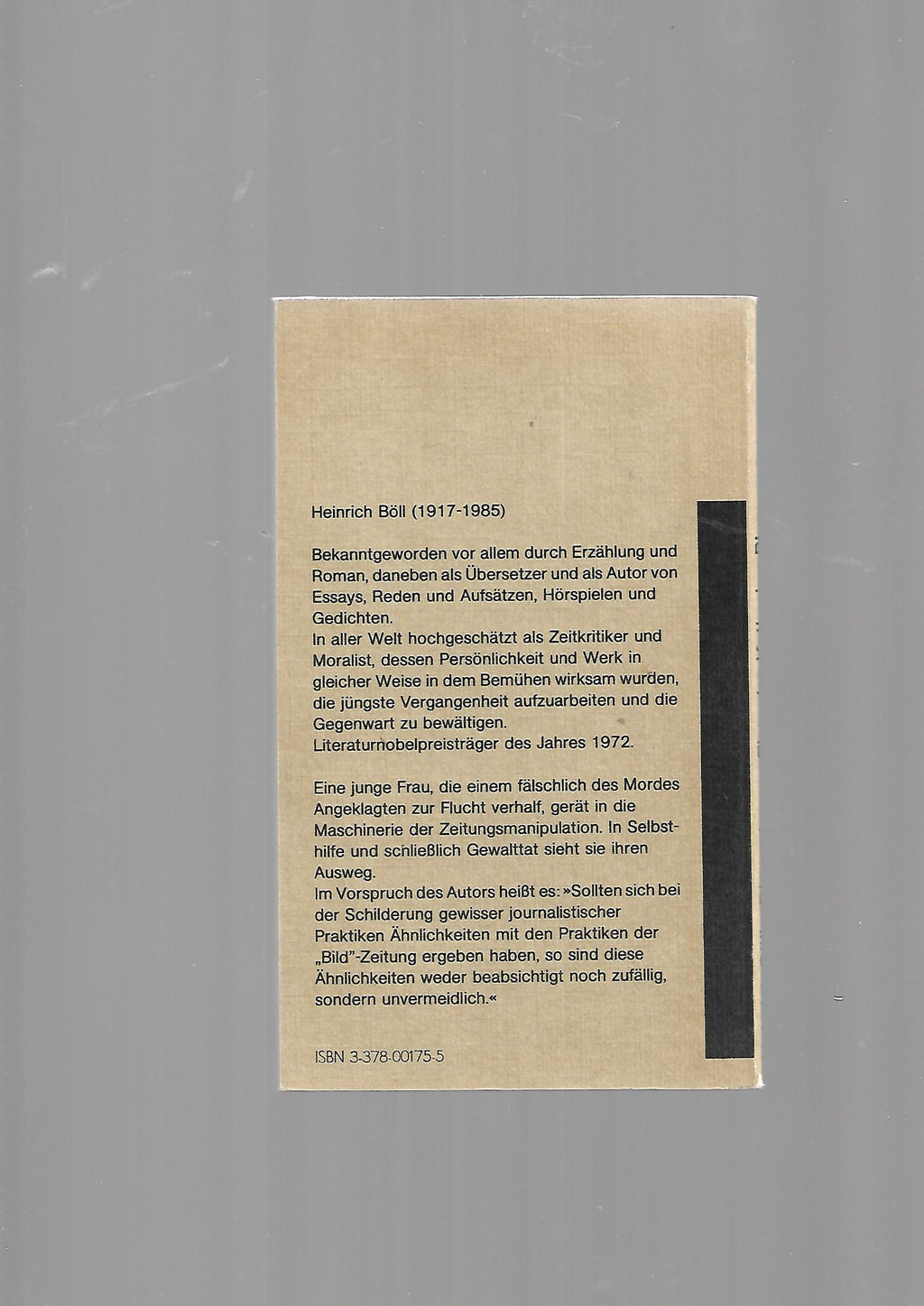 Belletristik Heinrich Böll Die verlorene Ehre der Katharina Blum Kiepenheuer Verlag 1987 