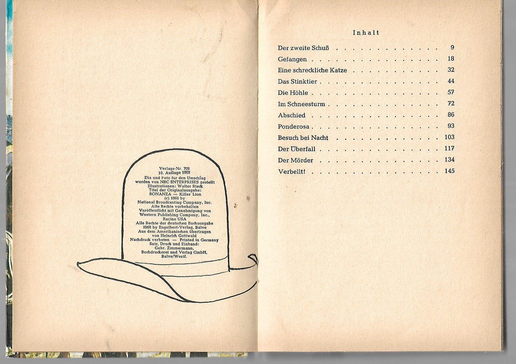 Fernseh-Nostalgie  Bonanza 1 Steve Frazee PEB Bücherei Engelbert-Verlag 1969