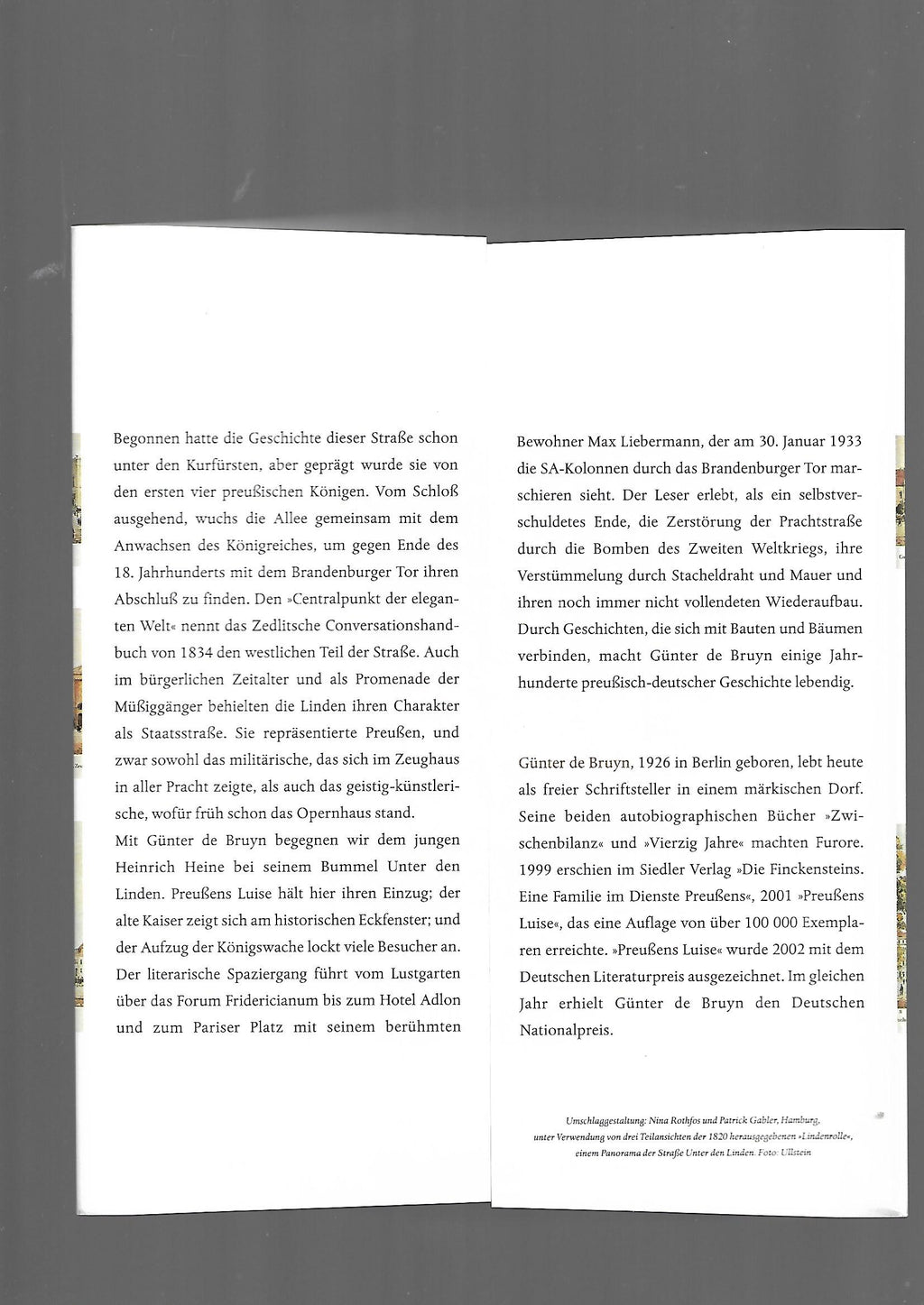 Berlin Günter de Bruyn Unter den Linden  Siedler Verlag 2002