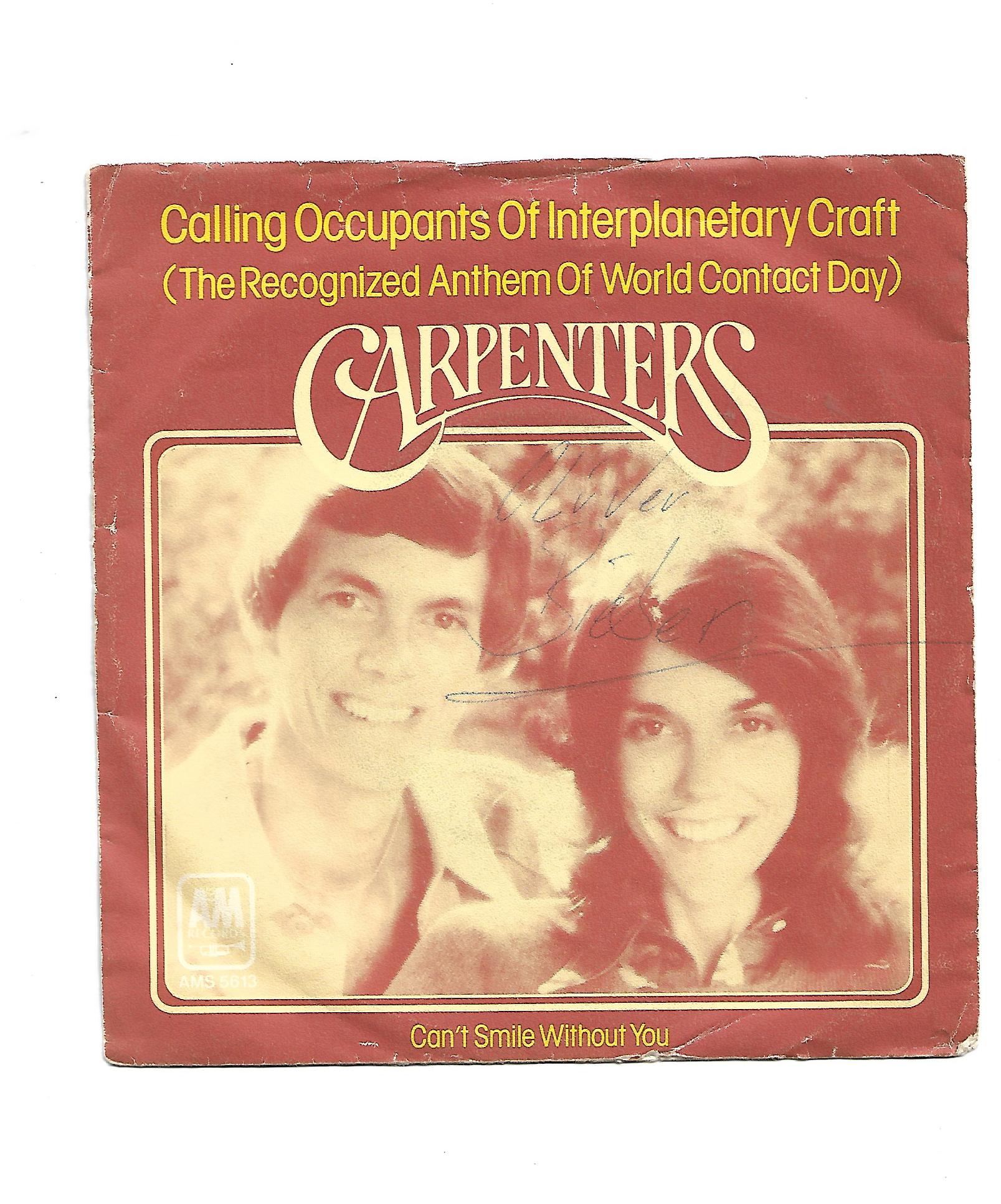 Flohmarkt Vinyl Single Carpenters Calling Occupants of Interplanetary Craft A&M Records 1977