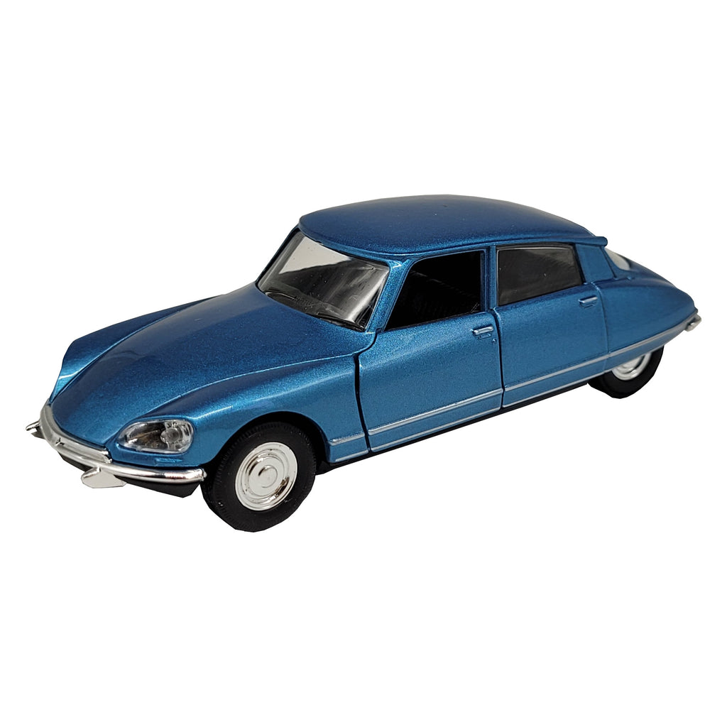 Modellauto Citroen DS 23 - 1973 blau (aus Metall mit Friktionsmotor) 1:34