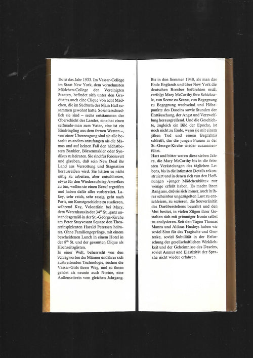 Belletristik Mary McCarthy Die Clique Lingen 1964