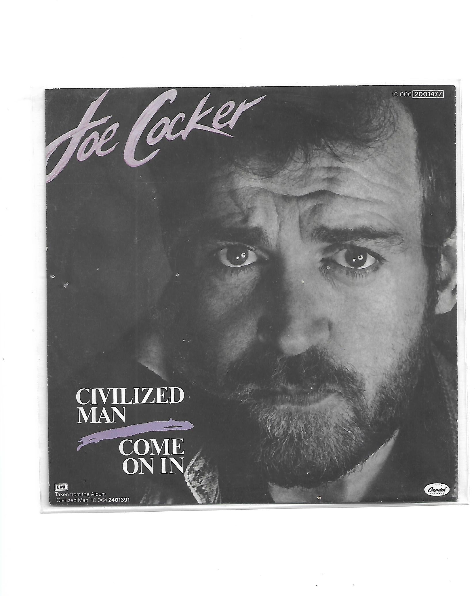 Flohmarkt Vinyl Single Joe Cocker Civilized man Capitol Records 1984