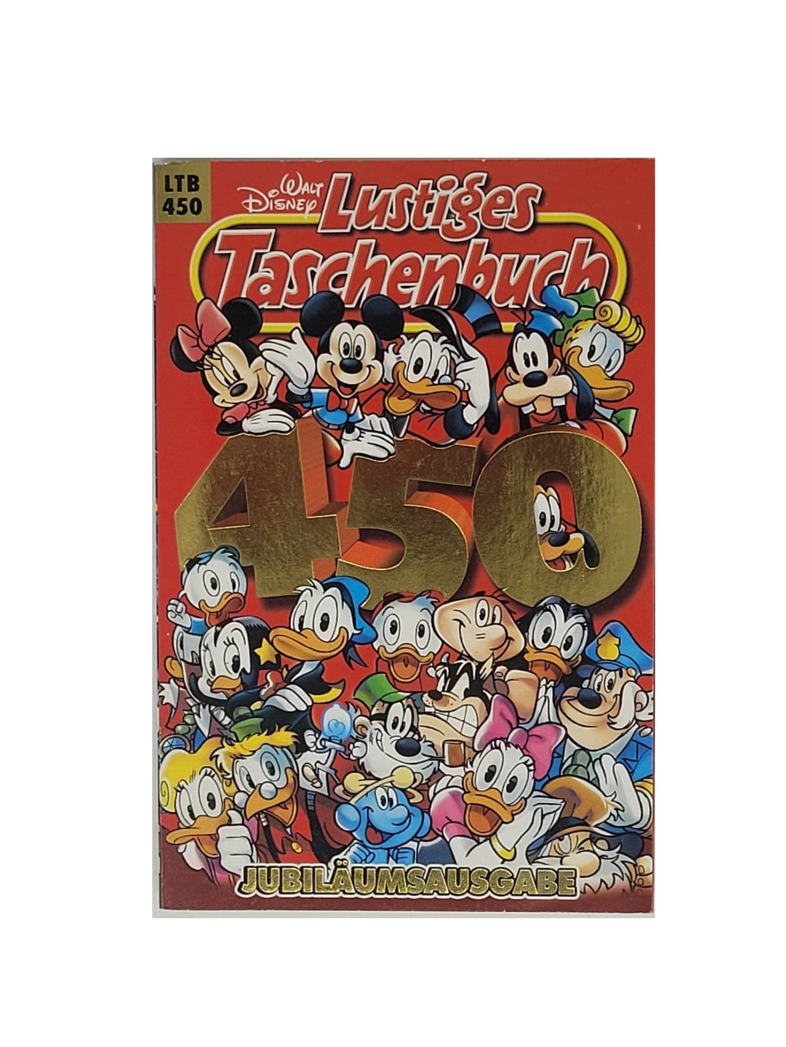 „Lustiges Taschenbuch Band 450 – Jubiläumsausgabe, gebrauchtes Taschenbuch mit leichten Spuren, Disney‑Comic mit Micky und Donald.“