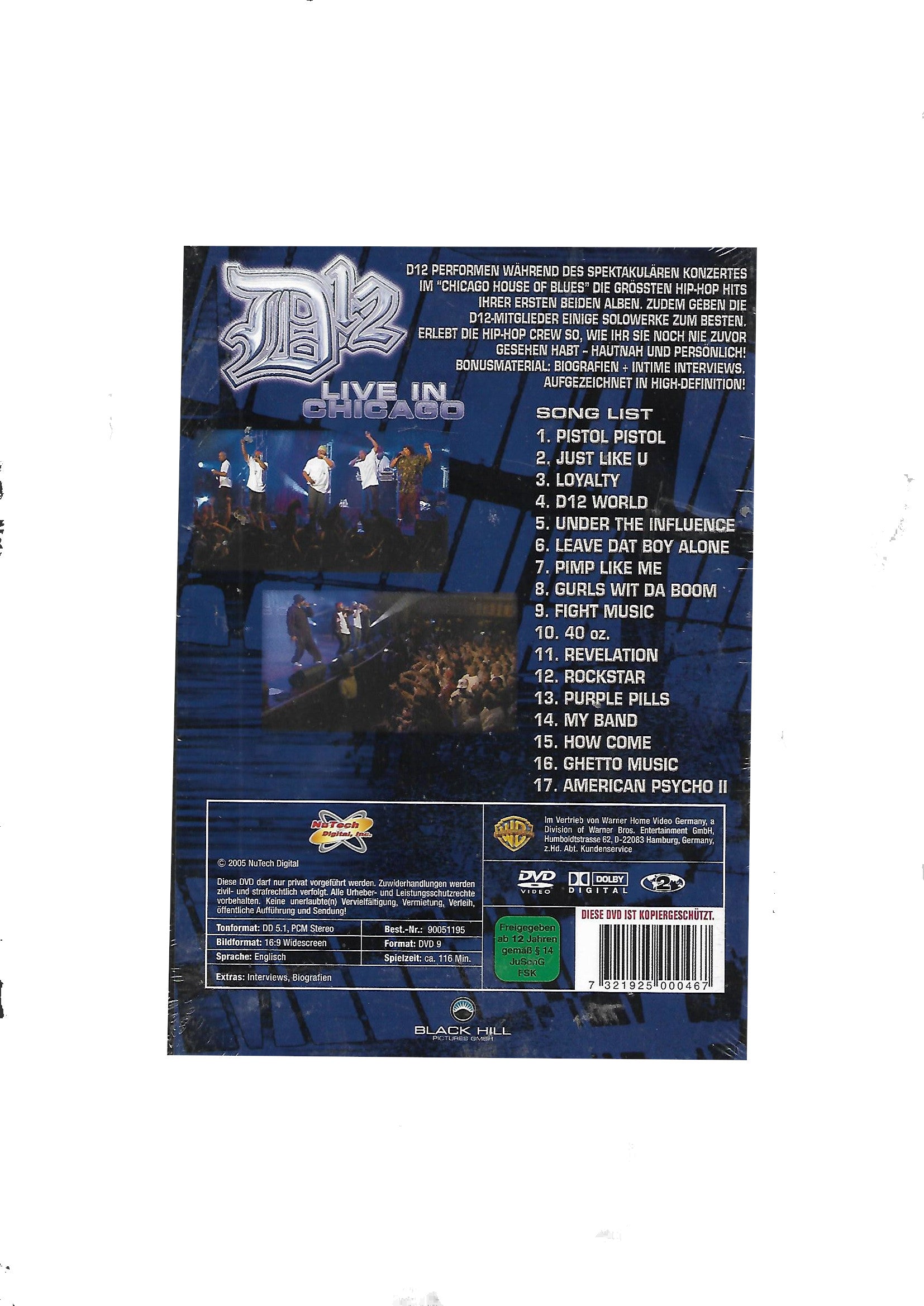 DVD D12  - Live in Chicago (HipHop) -neu- OVP FSK ab 12