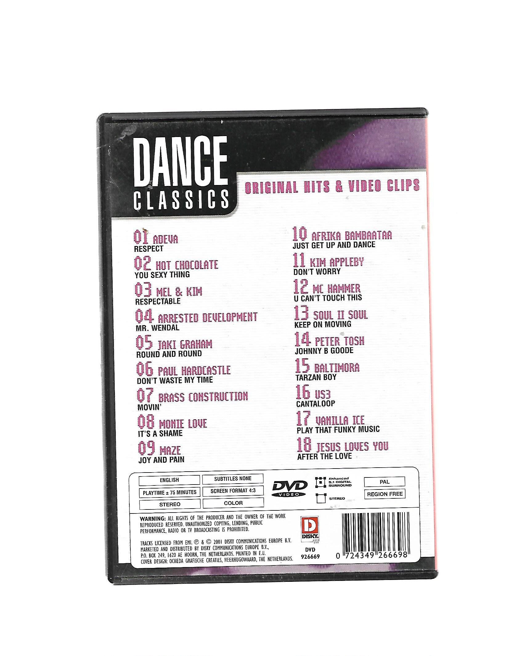 DVD MUSIK - The Greatest DVD Music Collection "Dance Classics" (Original Hits & Video Clips) Hot Chocolate, Vanilla Ice, Baltimora, ...