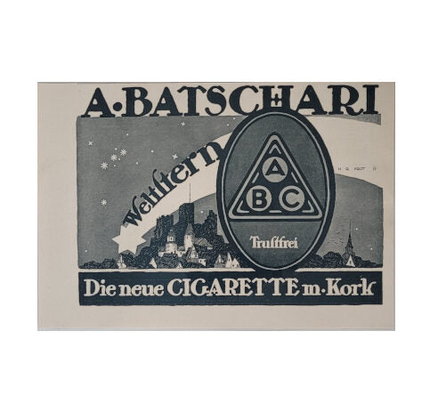 Dies & Das Zigarettenwerbung - A Batschari Trustfrei - Illustrierte Zeitung - laminiert
