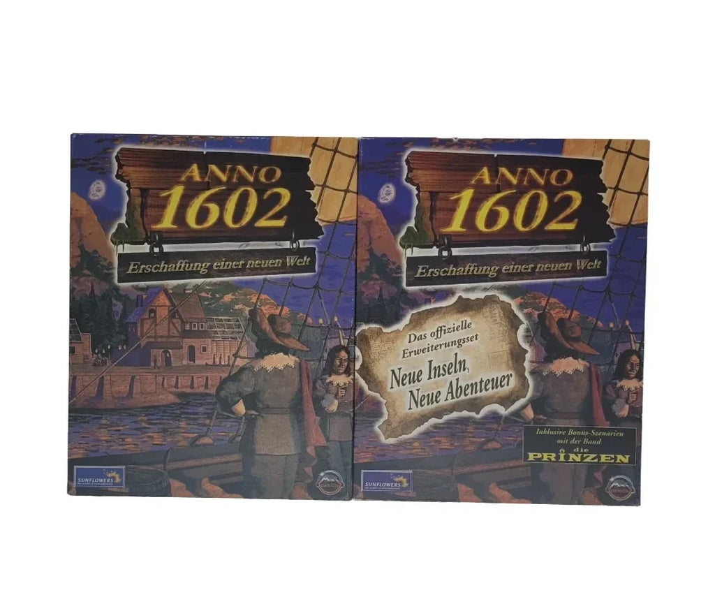 „Anno 1602 + Erweiterungsset – BigBox Bundle, gebraucht, EAN 018008300264 & 4018008300547, Sunflowers.“