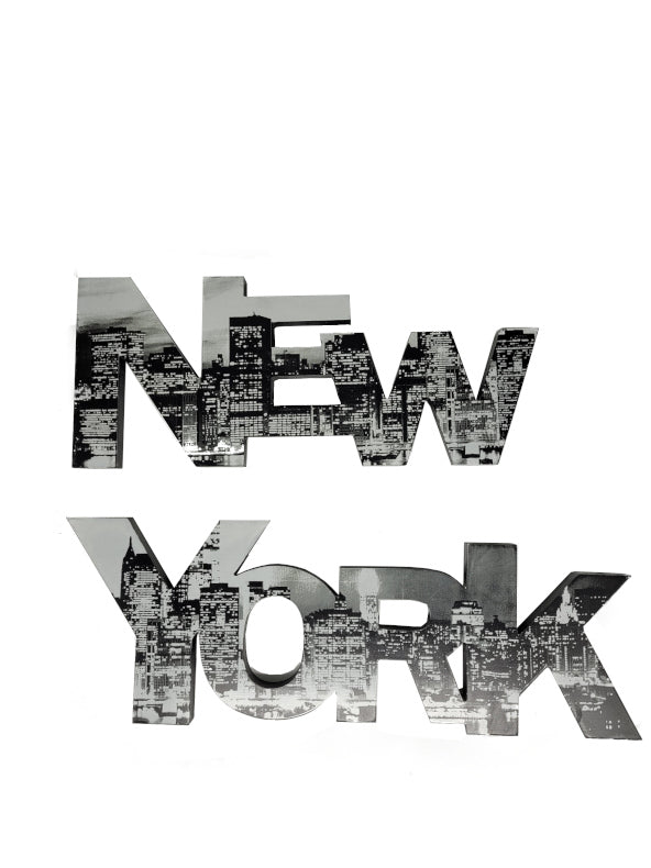 ies & Das New York - Schriftzug - 2 teilig - Wanddeko gebraucht, guter Zustand, Maße Teil 1: New: 17 x40 40 cm Maße Teil 2: York 17 x 48 cm