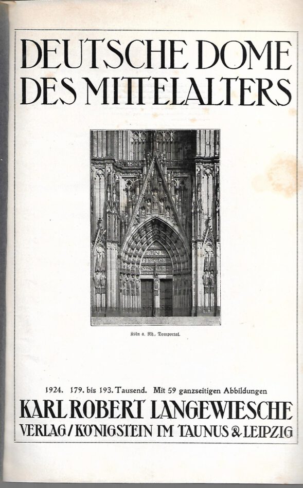 Architektur Wilhelm Pinder Deutsche Dome des Mittelalters