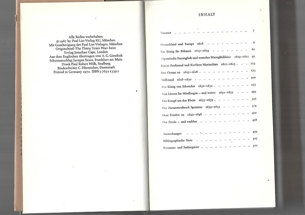 Alte Geschichte C.V. Wedgwood Der dreißigjährige Krieg Büchergilde Gutenberg 1972
