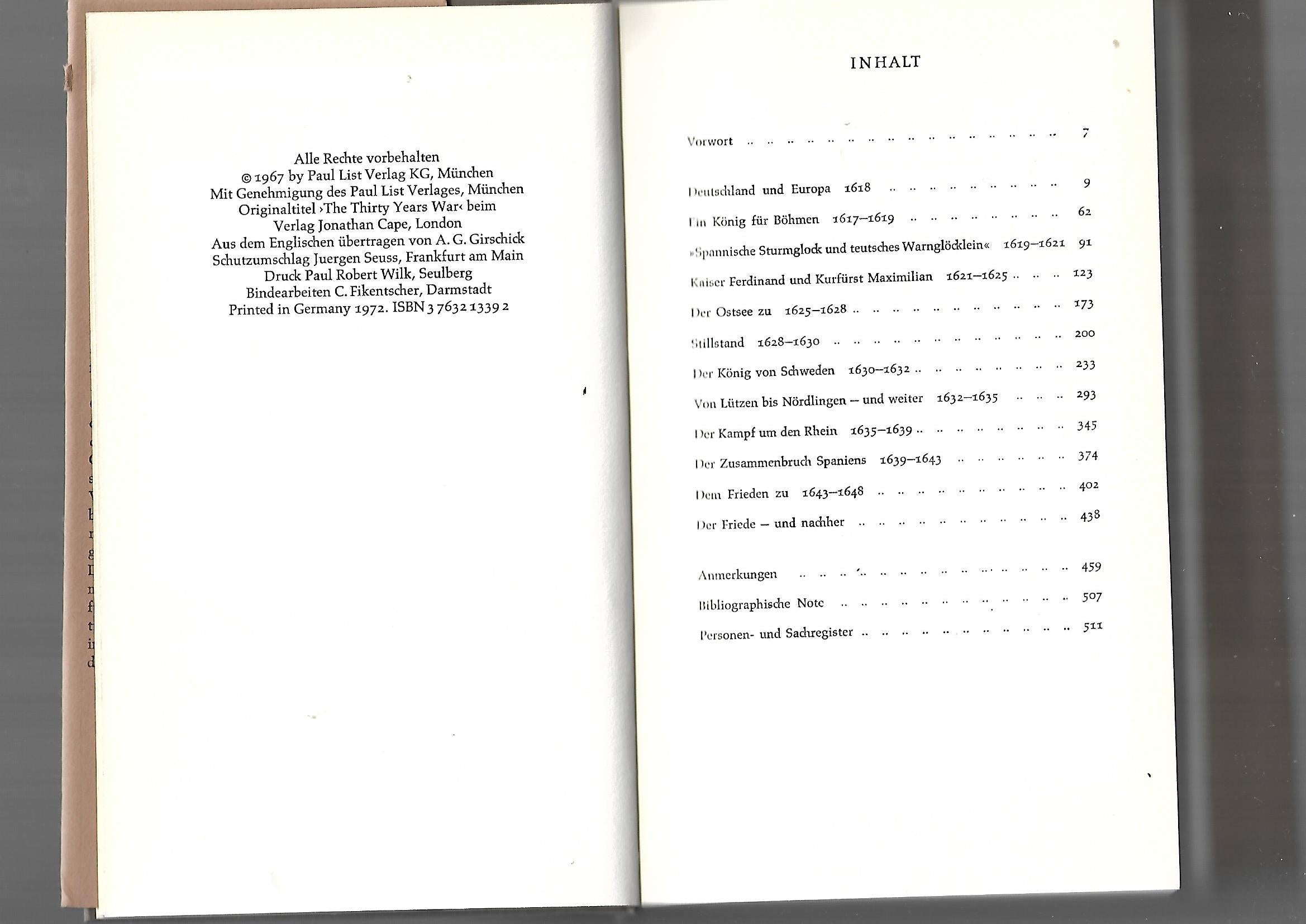 Alte Geschichte C.V. Wedgwood Der dreißigjährige Krieg Büchergilde Gutenberg 1972