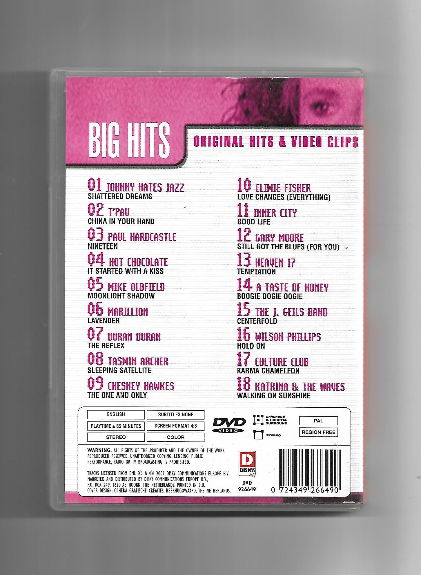 DVD MUSIK - The Greatest DVD Music Collection "BIG Hits" (Original Hits & Video Clips) Duran Duran, Mike Oldfield, Gary Moore,...