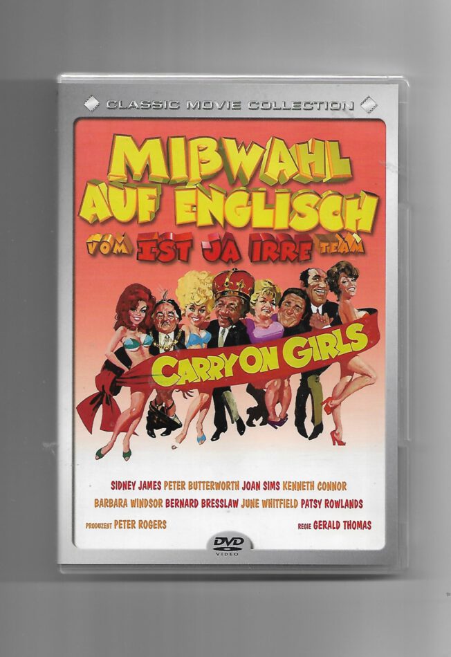 „DVD ‚Ist ja irre – Mißwahl auf Englisch‘ aus der Carry‑On‑Reihe, EU‑Pressung 2006, englische Sprachversion, gebrauchte Hülle mit leichten Spuren.“