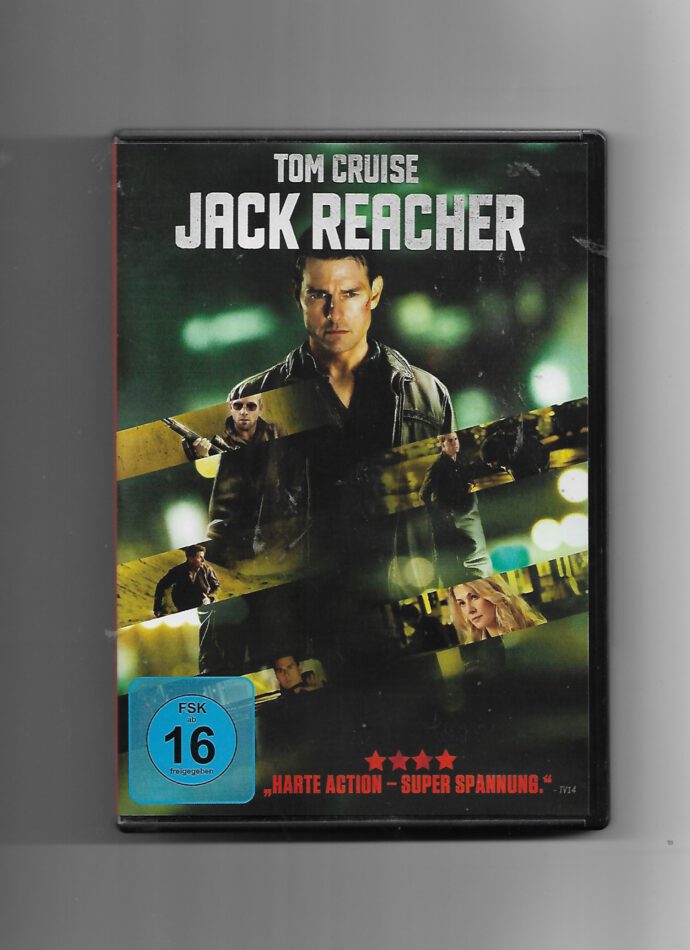 „DVD ‚Jack Reacher‘ mit Tom Cruise, gebraucht, Action‑Thriller, FSK 16, EAN 4010884546132.“