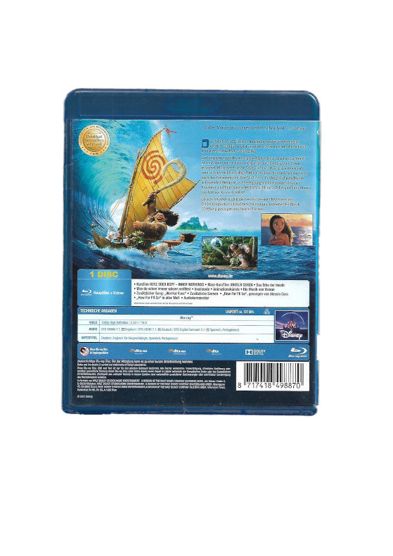 DVD Vaiana - Das Paradies hat einen Haken zeigt die rueckseite der dvd box