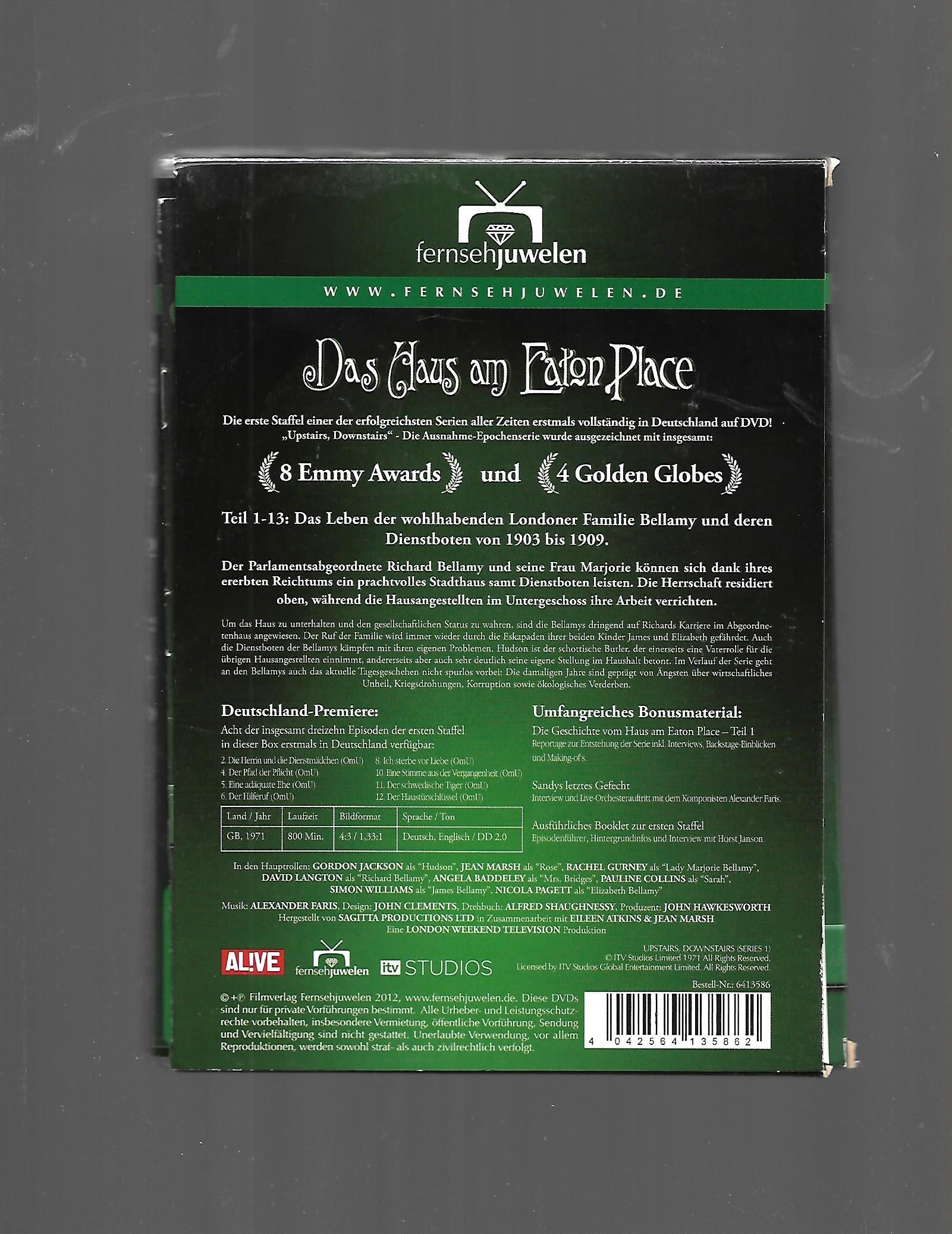 DVD Fernsehjuwelen Das Haus am Eaton Place Staffel 1 Teil 1 - 13 4 DVD im Schuber Gordon Jackson