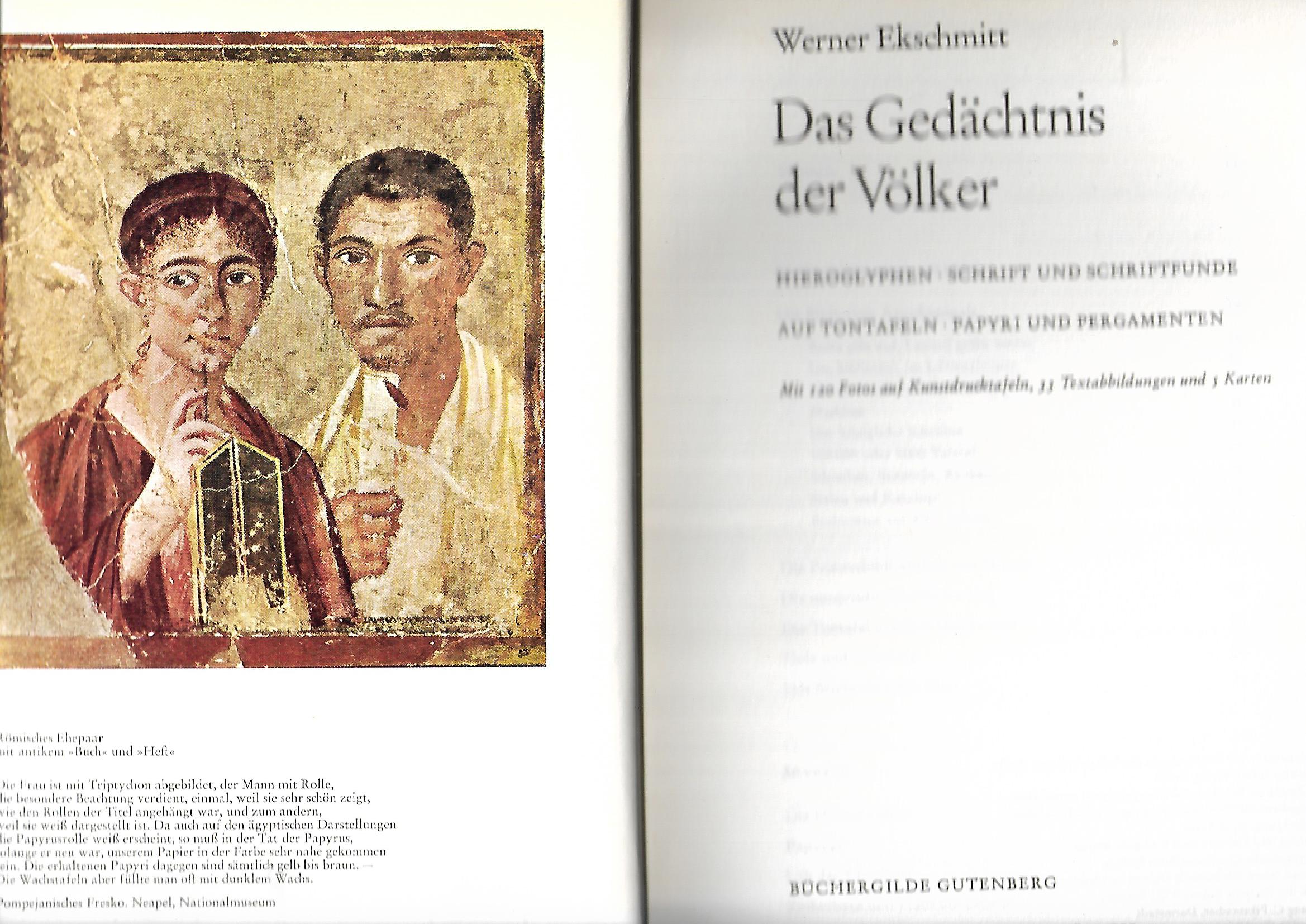 Kulturgeschichte Werner Ekschmitt Das Gedächtnis der Völker Büchergilde Gutenberg 1968