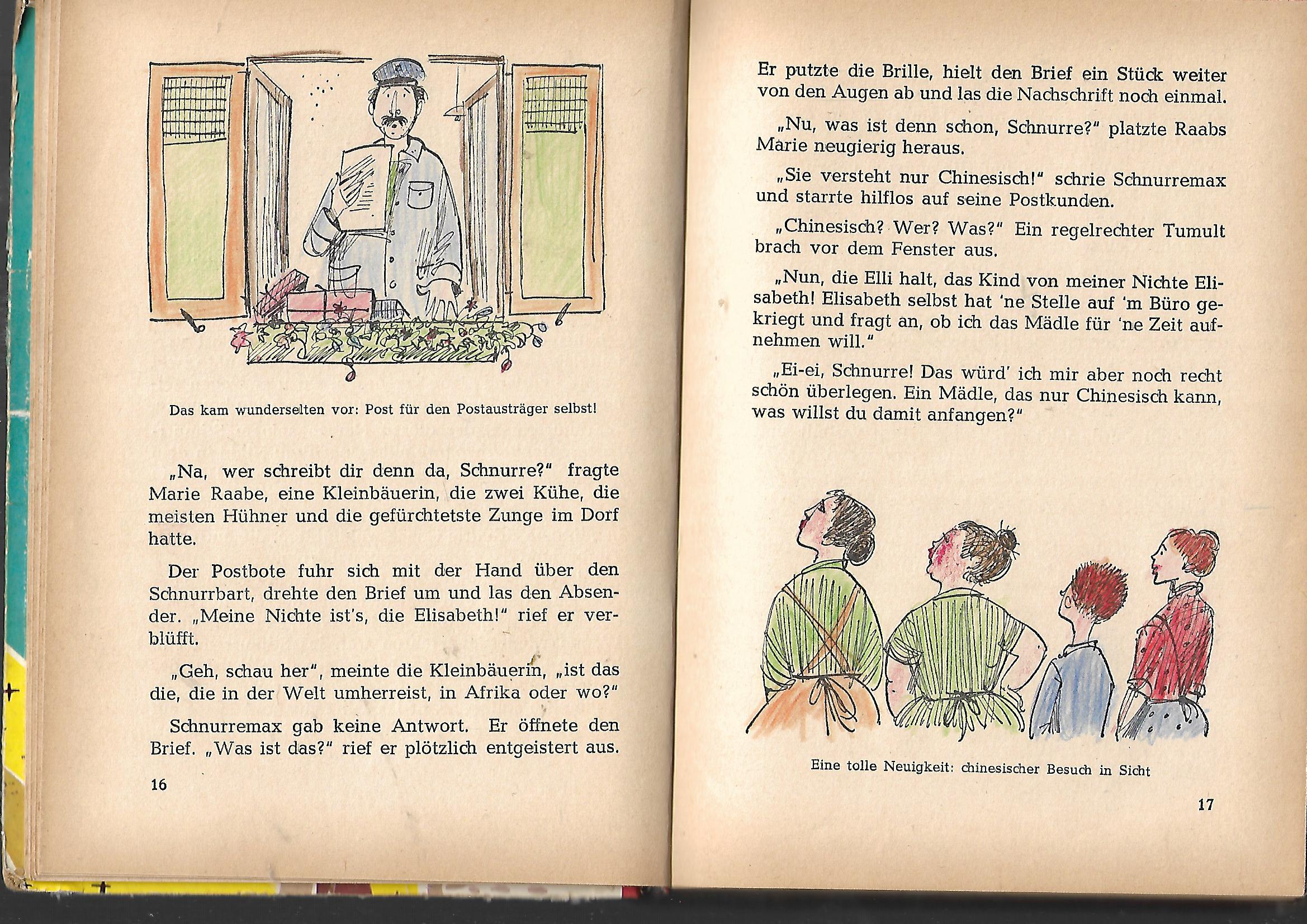 Jugendbuch GJB Heinrich Schmidt Elli schwindelt chinesisch - eine Mädchen-Lausbubengeschichte Fischer ca. 1960