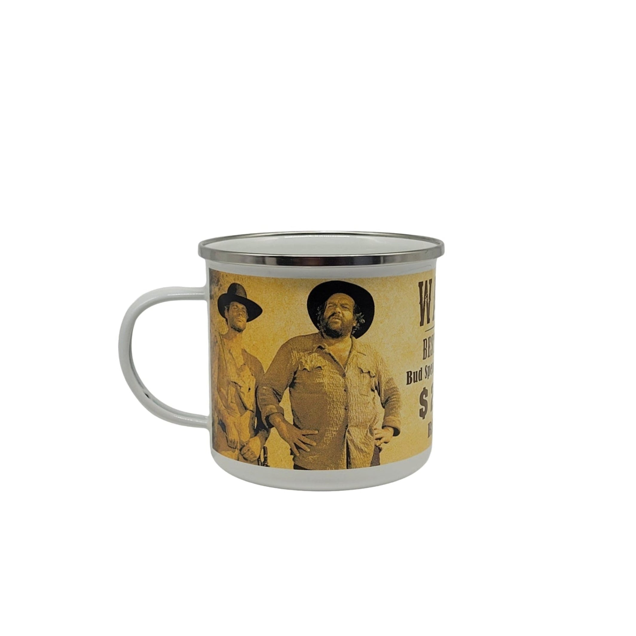 Emaille Becher "Bud Spencer & Terence Hill WANTED - 20.000 Dollar Reward" 0,5 L