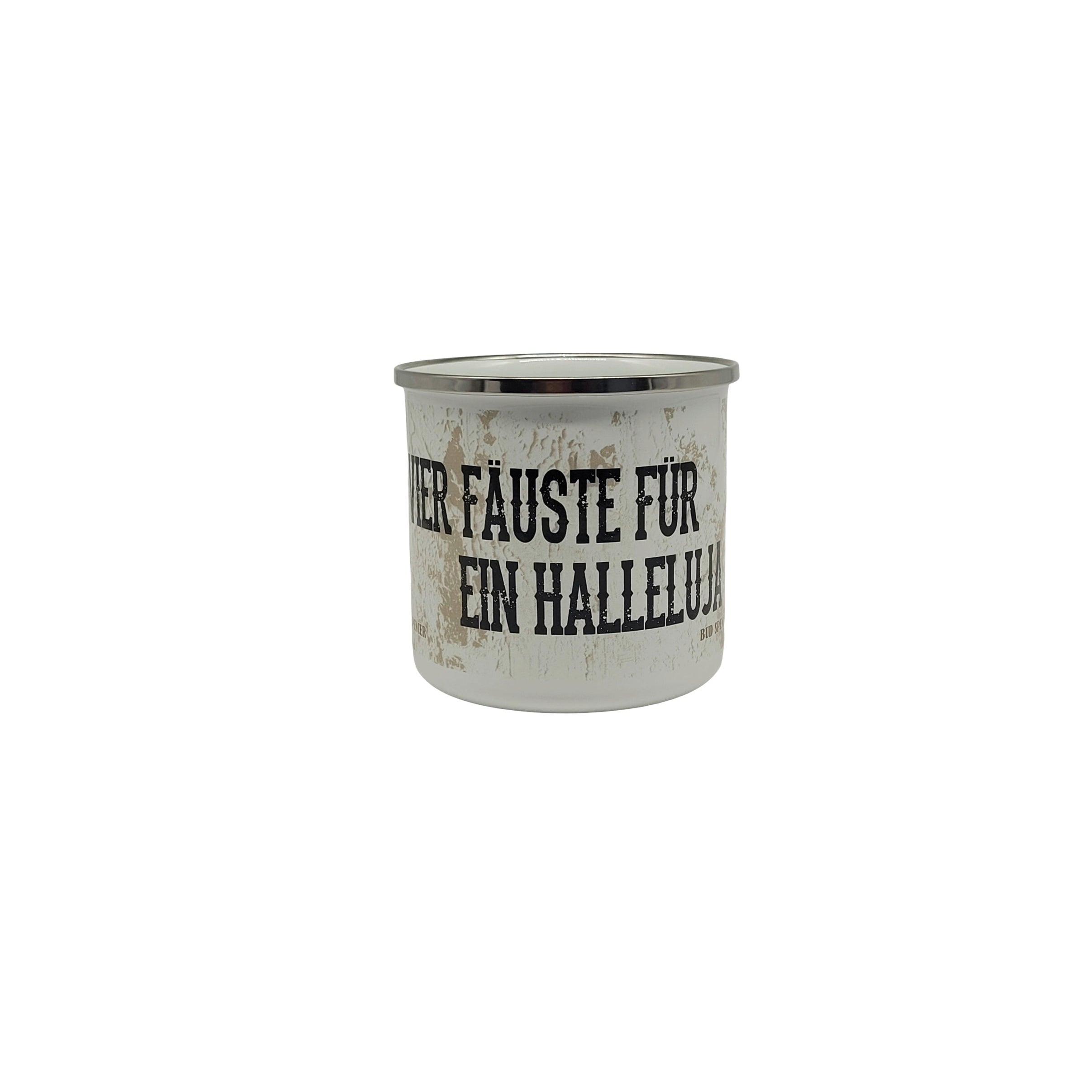 Emaille Becher "Bud Spencer & Terence Hill Vier Fäuste für ein Halleluja" 0,5 L