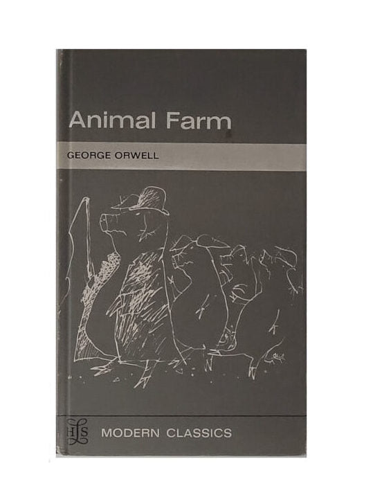 George Orwell Animal Farm Longmans 1969 gebundene Ausgabe 19x11,5 cm gebraucht ordentlicher Zustand, Detail: kleiner brauner Fleck auf dem Buchdeckel,  