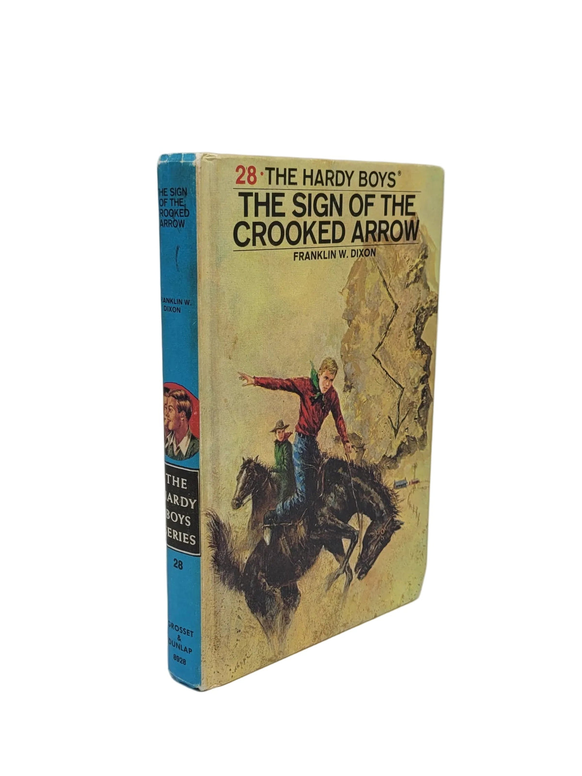 „Englisches Jugendbuch The Hardy Boys: The Sign of the Crooked Arrow, Band 28, Hardcover, guter gebrauchter Zustand.“