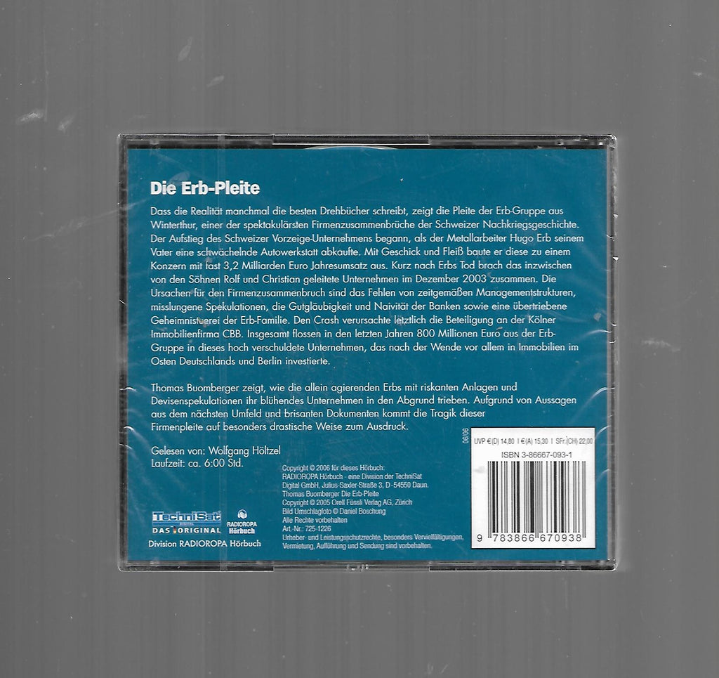 Dies & Das Thomas Buomberger Die Erb-Pleite - Wie die Besitzerfamilie ein blühendes Unternehmen ruinierte Hörbuch 5 Audio-CD's gelesen von W. Hölzel