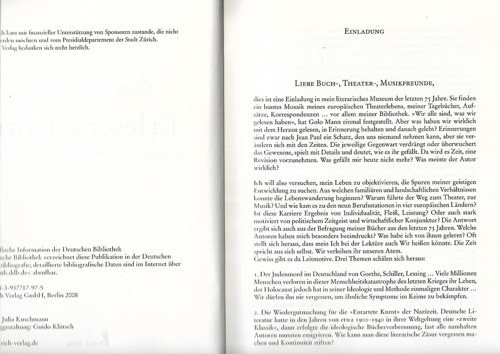 Kulturgeschichte Claus Helmut Drese Erlesene Jahre Dittrich Verlag 2008