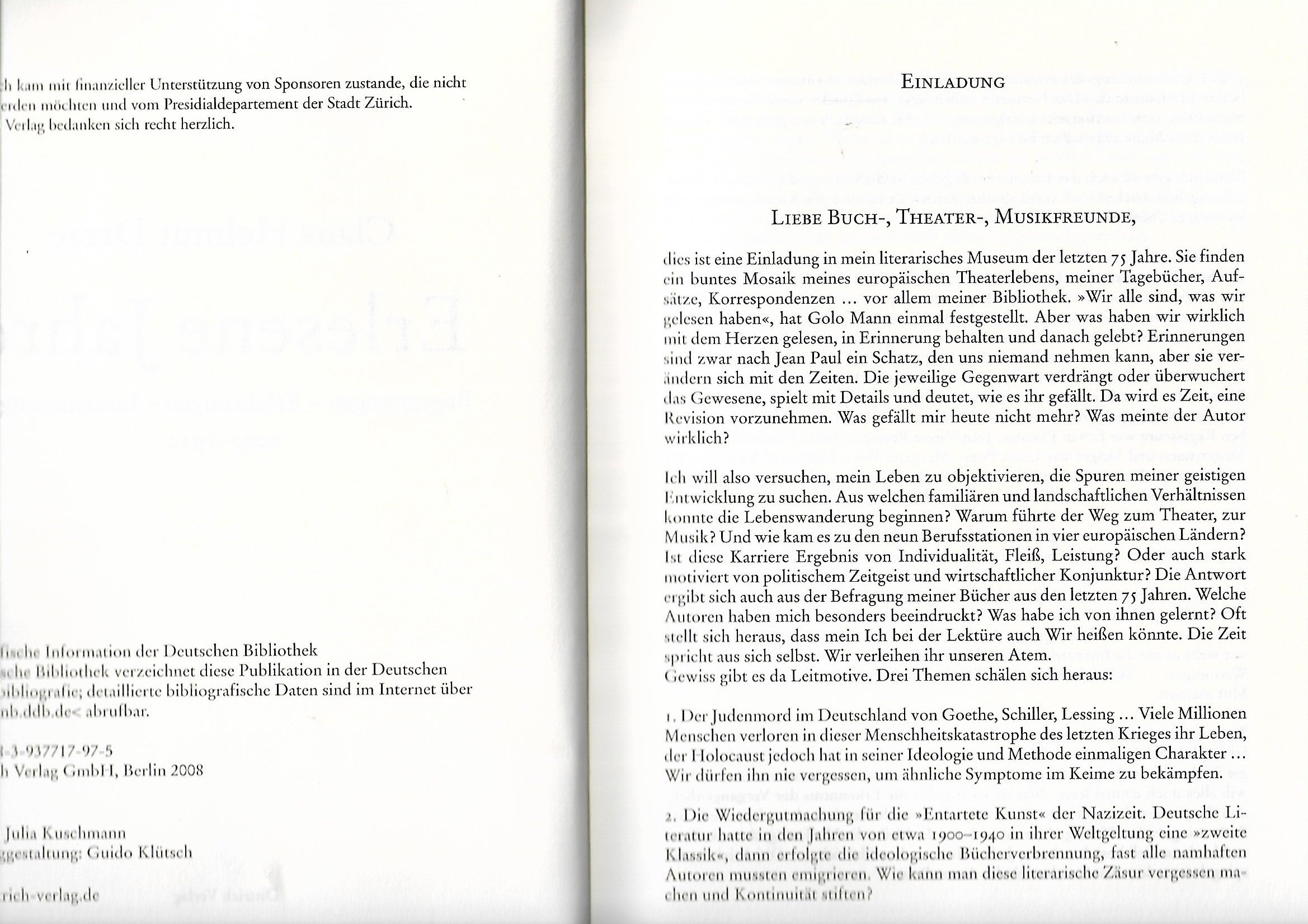 Kulturgeschichte Claus Helmut Drese Erlesene Jahre Dittrich Verlag 2008