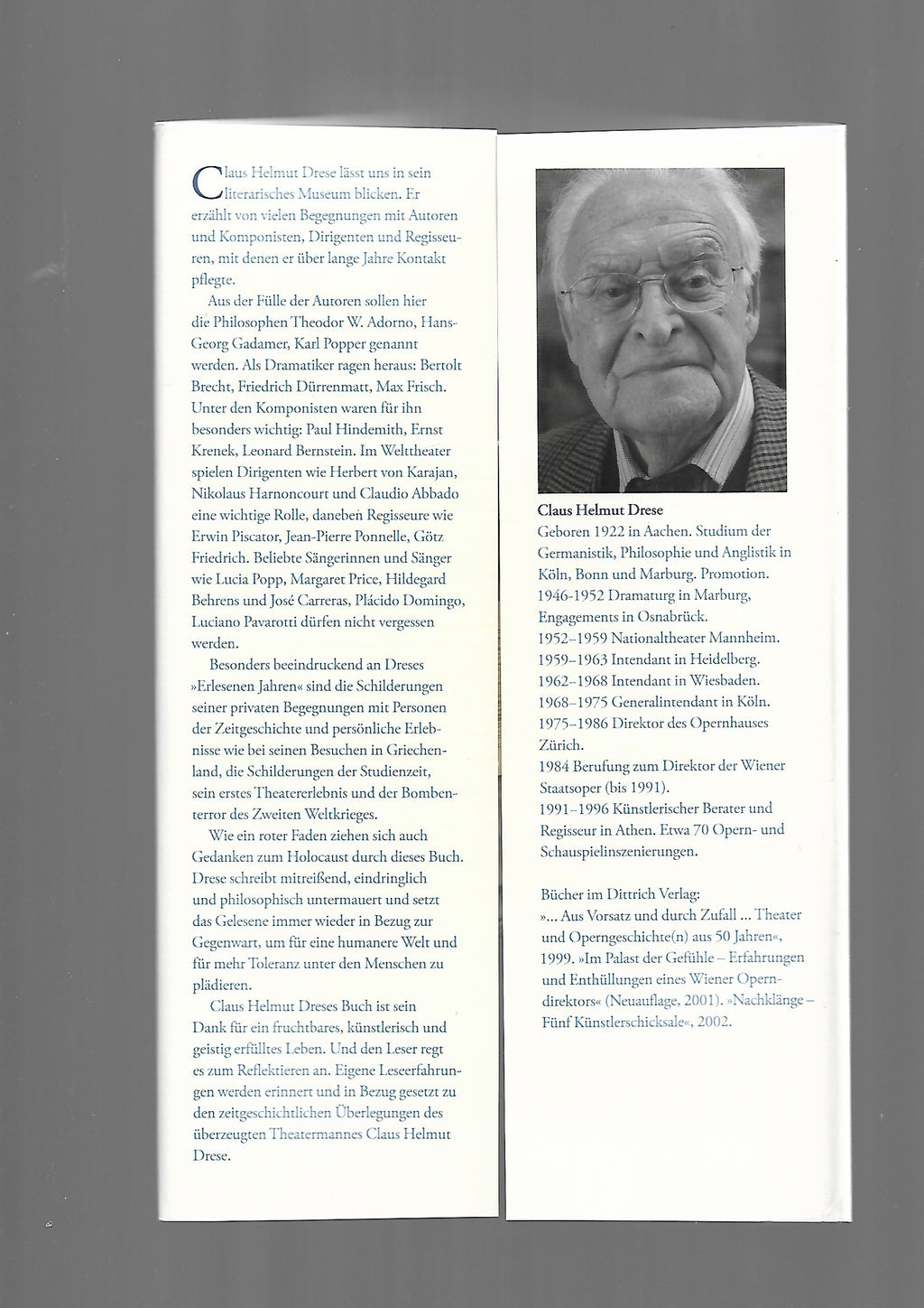 Kulturgeschichte Claus Helmut Drese Erlesene Jahre Dittrich Verlag 2008
