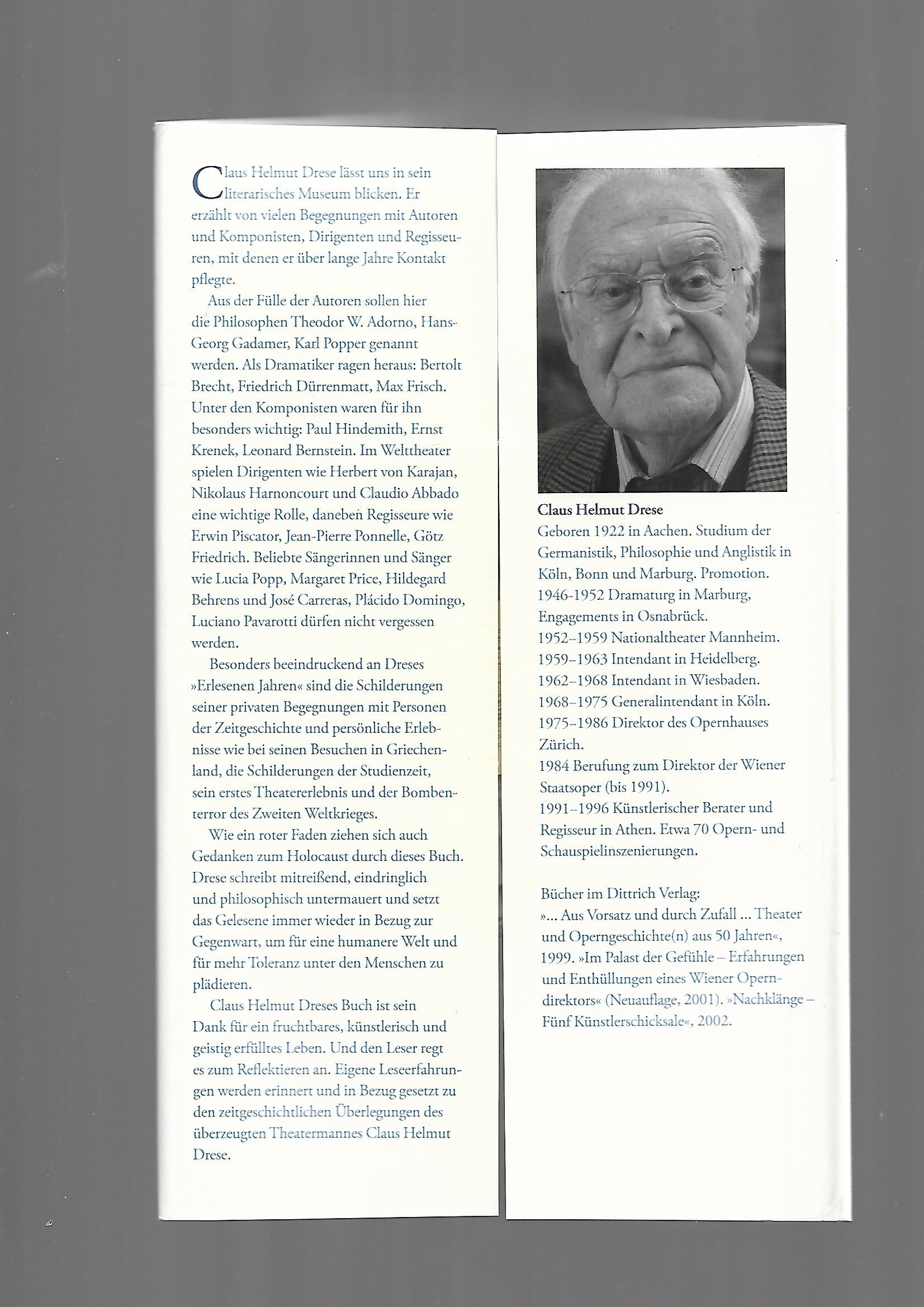 Kulturgeschichte Claus Helmut Drese Erlesene Jahre Dittrich Verlag 2008