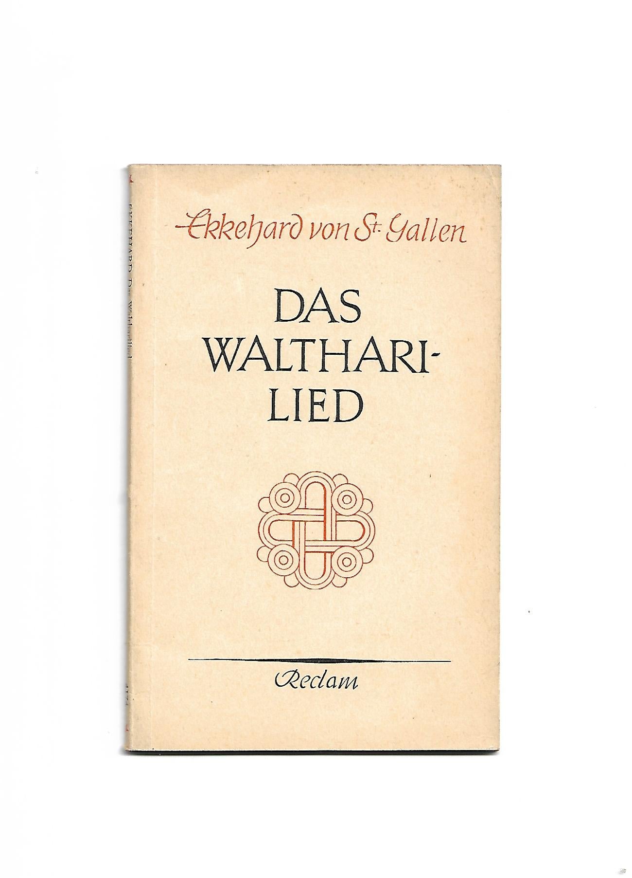 „Reclam‑Heft Nr. 4174: Das Walthari‑Lied von Ekkehard von St. Gallen, erläutert von Felix Genzmer, Ausgabe 1953 – klassisches gelbes Reclam‑Heft im typischen Kleinformat.“