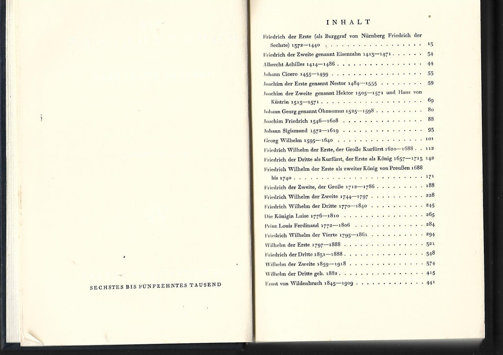 Zeitgeschichte Herbert Eulenberg Die Hohenzollern Bruno Cassirer Verlag 1928
