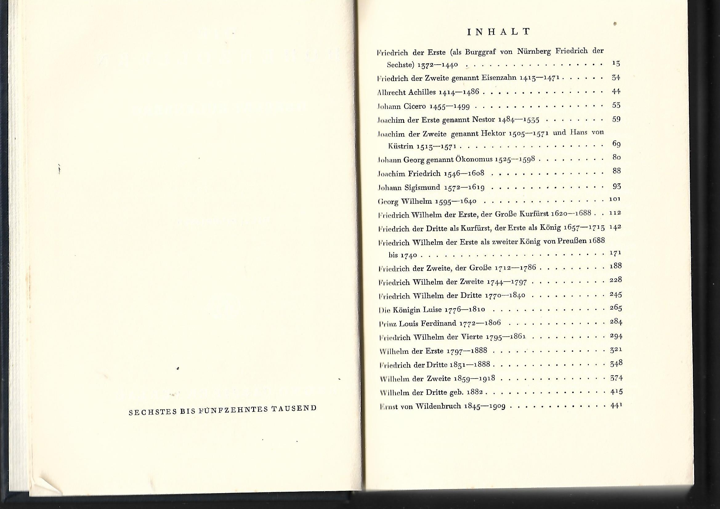 Zeitgeschichte Herbert Eulenberg Die Hohenzollern Bruno Cassirer Verlag 1928