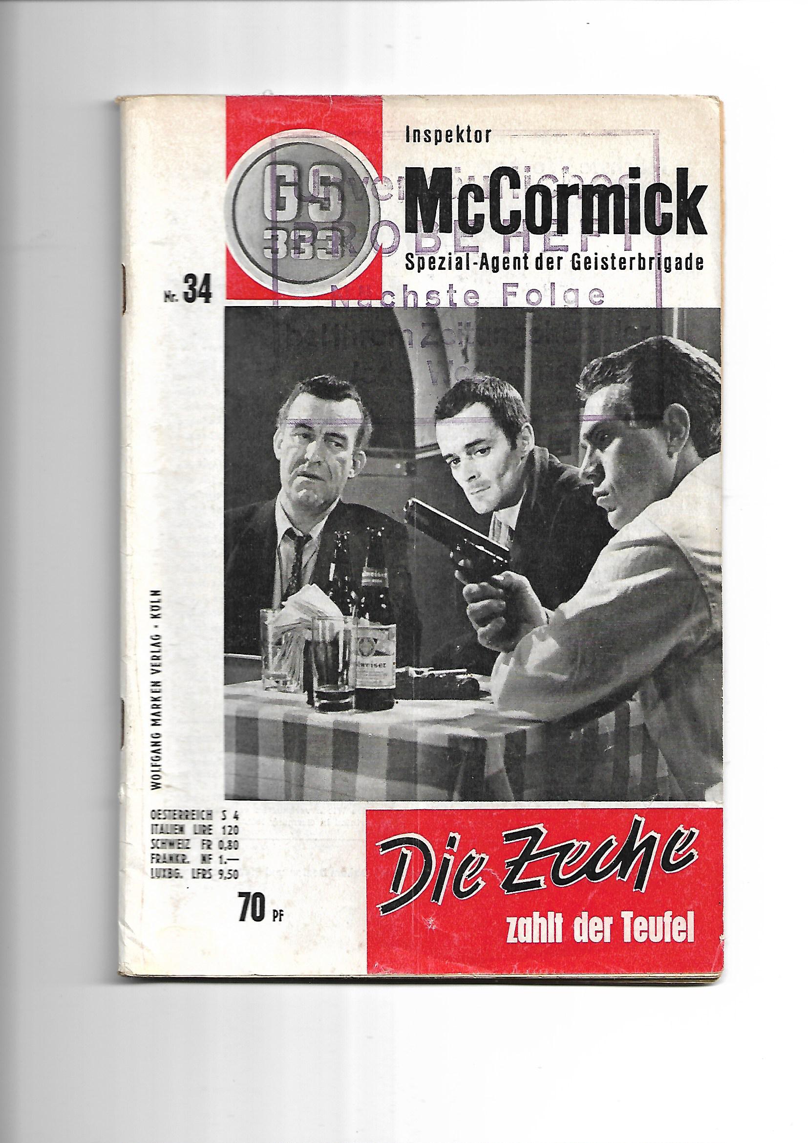 Romanheft GS 333 Inspector McCormick Spezial-Agent der Geisterbrigade Wolfgang Marken Verlag  1961 - 1967