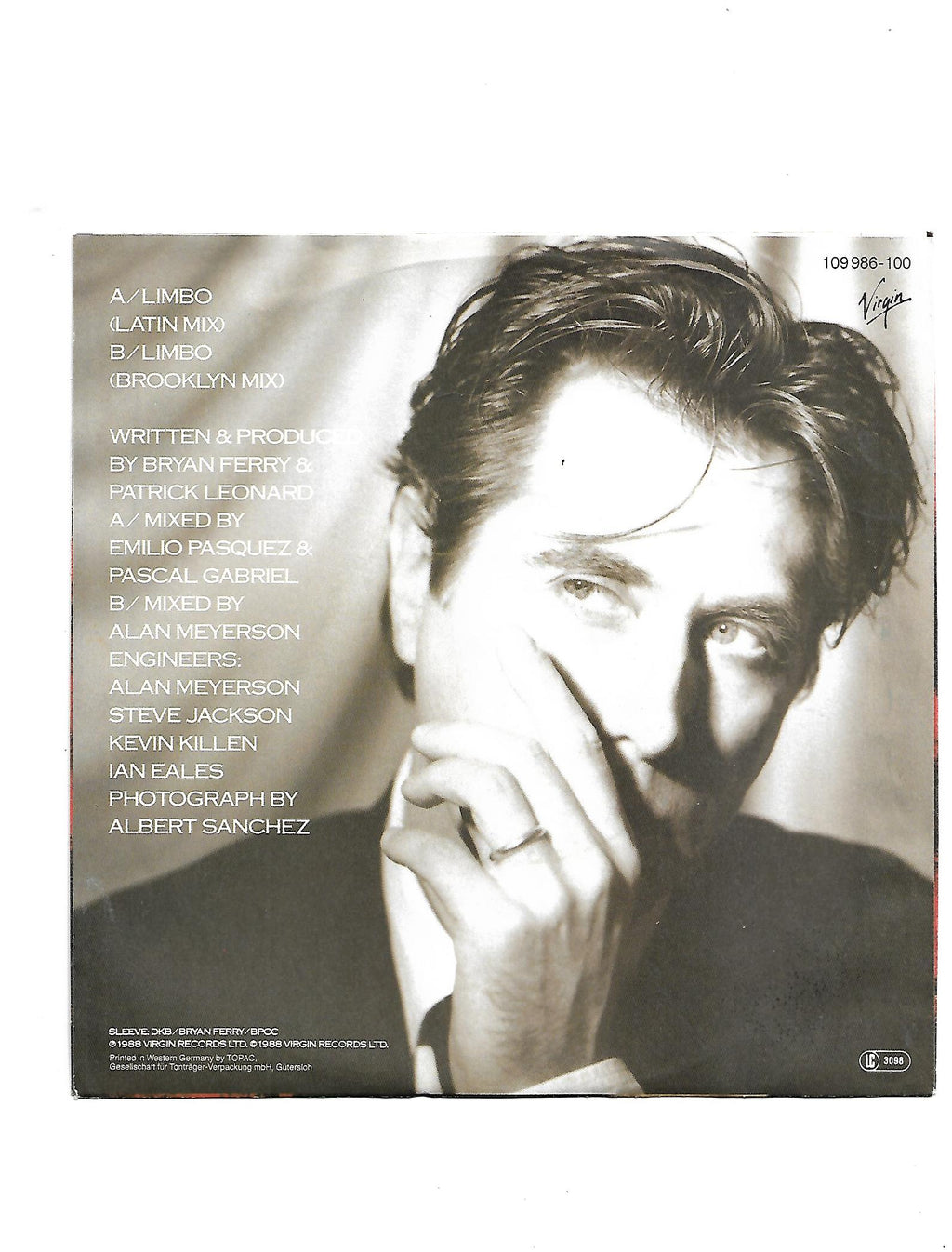 Flohmarkt Vinyl Single Bryan Ferry Limbo Latin Mix Brooklyn Mix Virgin Records 1988