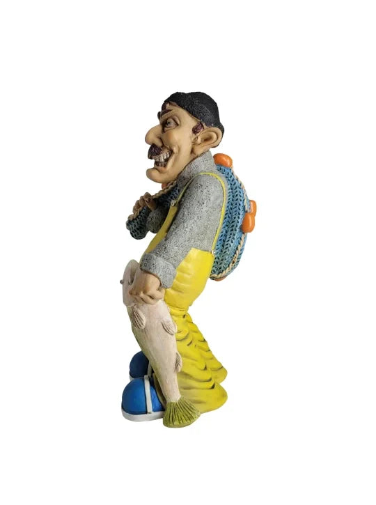 Figur - Fischer mit seiner Beute aus Polyresin