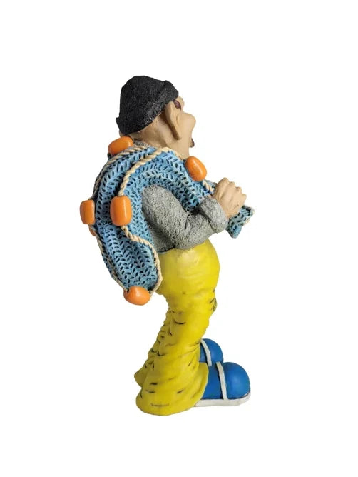 Figur - Fischer mit seiner Beute aus Polyresin