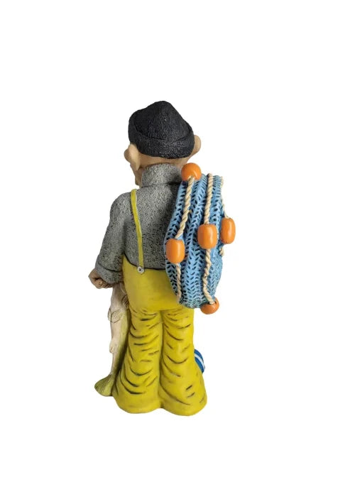 Figur - Fischer mit seiner Beute aus Polyresin